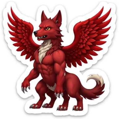 Demon wolf with wings sticker