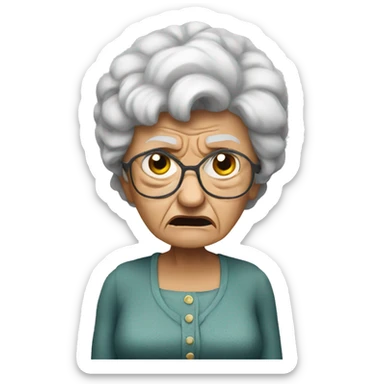 Angry granny sticker