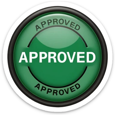 approval ink stamp in green, It needs to say the words "Approved"  sticker