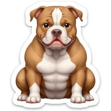 White and brown american bully sticker