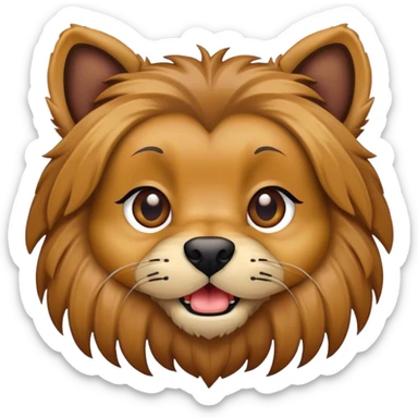 Yorkie with a lion in its mouth  sticker