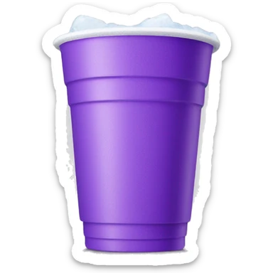 Styrofoam double cup with purple lean and ice cubes in it sticker