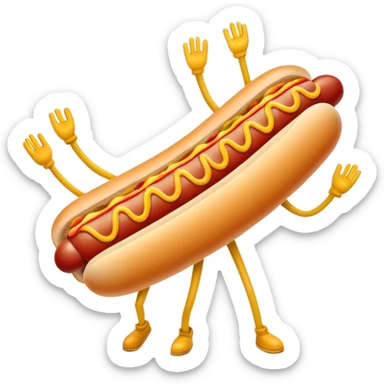  Hotdog with arms and legs  sticker