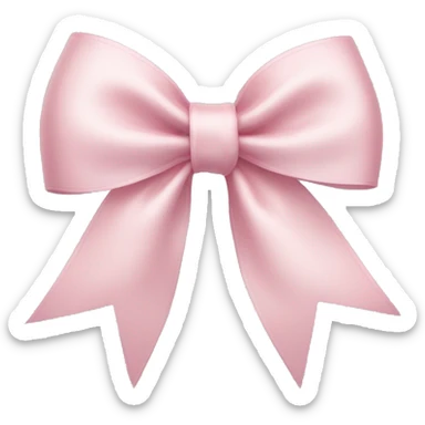 Pale pink ribbon bow  sticker