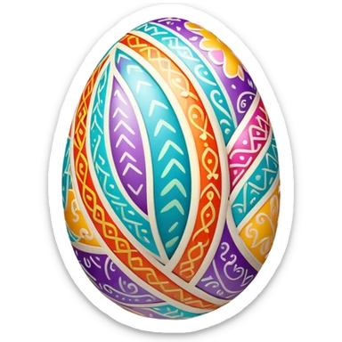 Colorful Easter egg with patterns sticker