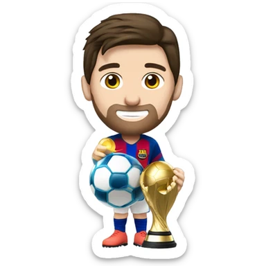 MESSI con la copa América y la copa del mundo sticker