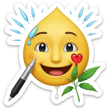emoji hitting a weed pen while crying sticker