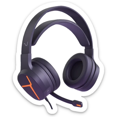 futuristic gaming headset server logo sticker