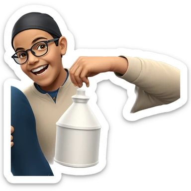 happy boy in glasses sticker