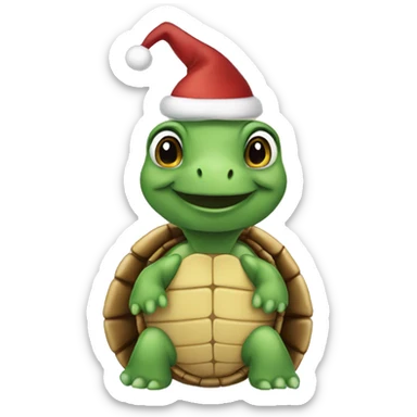 Turtle dress up Christmas  sticker