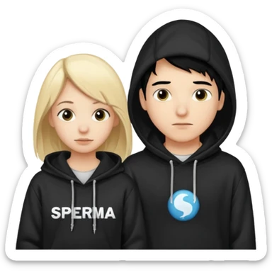 chce by to byla taka emotka 🙍‍♂️
chlopaka z czarnymi losami i czarna bluza z biaty.m
napisem "sperma" na srdoku i zeby za nim stala taka ladna blondynka z wlosami do klatki piersiowej ciagnaca za sznurek od
kaptura od bluzy tej pierwszej osobyl sticker