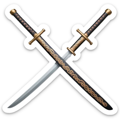 asia katana with tattoos without any person sticker