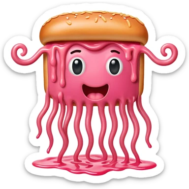  SPAM meat melted pink dripping sauce flying spaghetti monster sticker