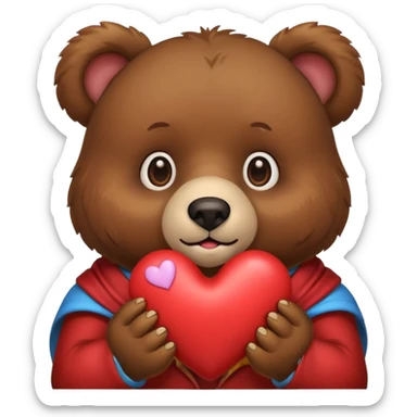 bear with a heart  sticker