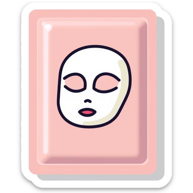 Face mask sheet, minimalist, rounded, soft pastel colors, SOS skin care sticker