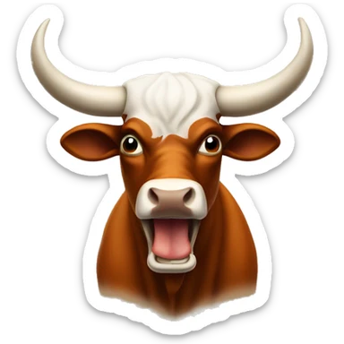 angry bull texas longhorn bevo sticker