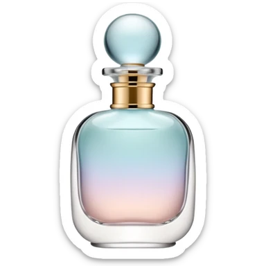 luxury perfume bottle in the style of iOS 18 Memoji, modern and sleek, soft pastel colors, elegant cap, no text sticker