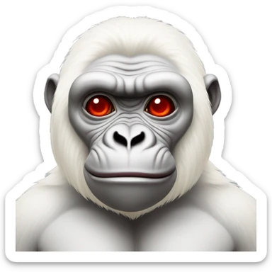 albino gorilla with red eyes sticker