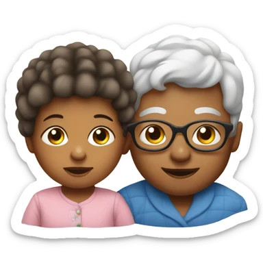 Baby and cool grandma  sticker