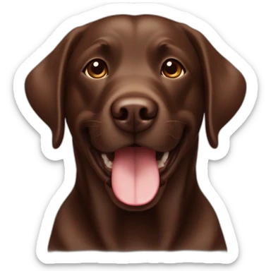 labrador Retriver chocolate color very happy sticker