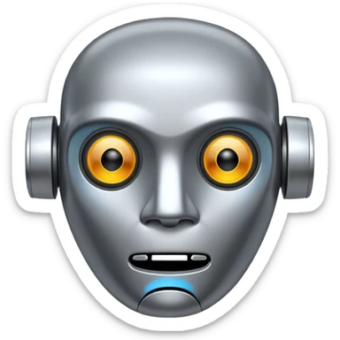 robot head inside a speech bubble sticker