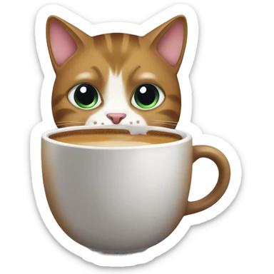 Cat drinking Coffee sticker