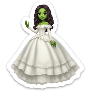 gamora in Victorian dress elegant white  sticker