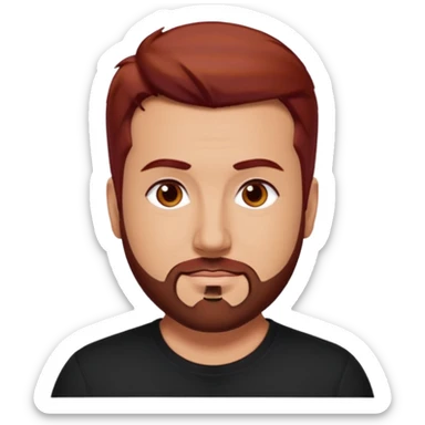 Joey Fatone brown eyes, dark red hair, black shirt sticker