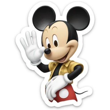 mickey mouse waving hello sticker