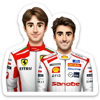 F1 Ferrari Charles Leclerc And Sainz sticker