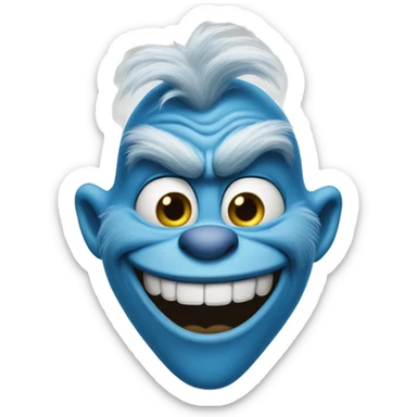 Blue grinch smirking sticker