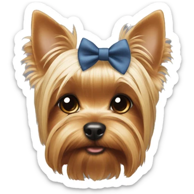 Yorkie wearing a bow  sticker