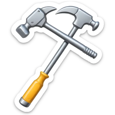 hammer crossed with another tool sticker