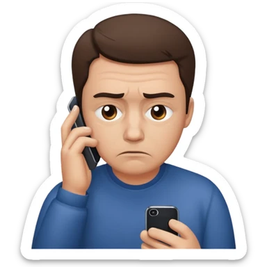 An 😀 with mobile sad sticker