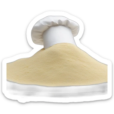 Macron in front of flour line on table sticker