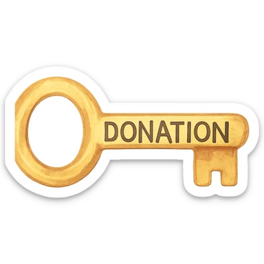 watercolor style key for donation case sticker