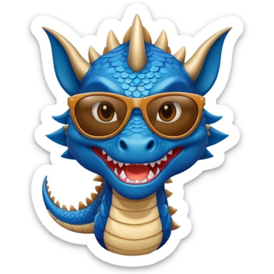 blue dragon wearing sunglasses sticker