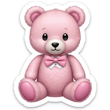 light pink teddy bear with pink bow tie sticker