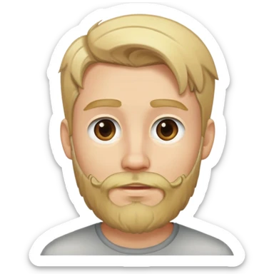 young man with blonde hair and neat medium beard sticker