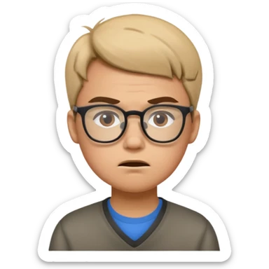 college student with annoyed face sticker