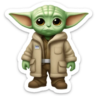 baby yoda foreman sticker