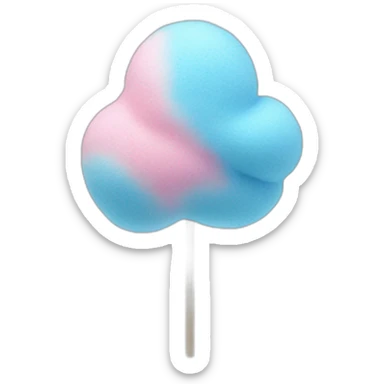 cotton candy on a stick blue and pink sticker
