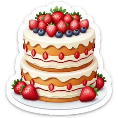 2 tier Strawberry Cake sticker