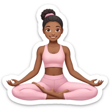 Black yoga gurl with light pink clothes sticker