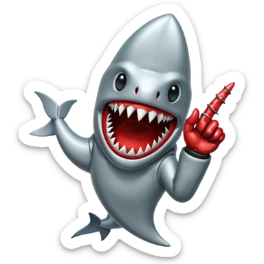 freddy krueger shark finger glove sticker