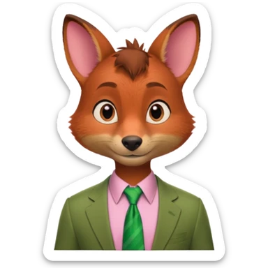 Nick Wilde (pink shirt, green tie, no suit) from the Zootopia Disney movie sticker