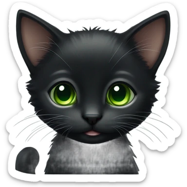 Black kitten sticker