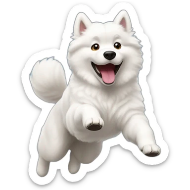 samoyed jumping sticker