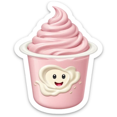 Pastel pink yogurt with oats sticker