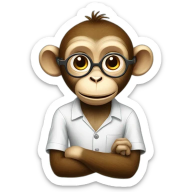 monkey learning maths sticker